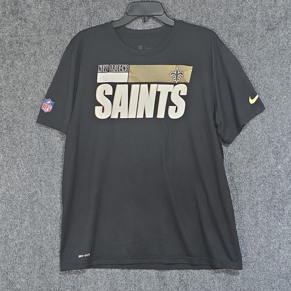 Nike On Field Dri-FIT XL New Orleans Saints NFL Football Black Gold T-Shirt